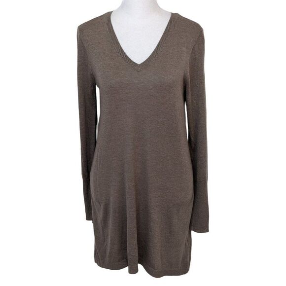 Apt. 9 Khaki Sweater Tunic Size Small Light Brown V-neck Sweater - Picture 1 of 7